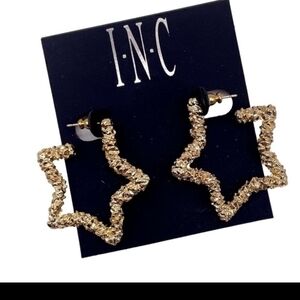 INC Gold Star Hoop Earrings